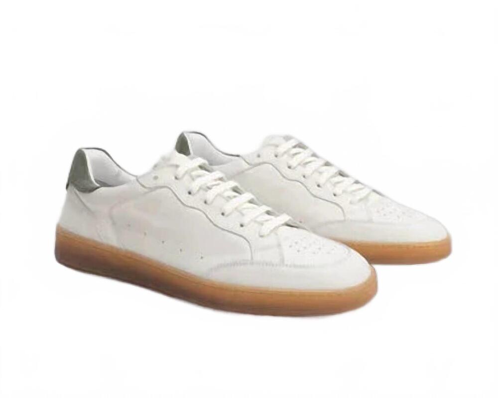 NEW ROBERT BARAKETT men's rodney court sneaker in white